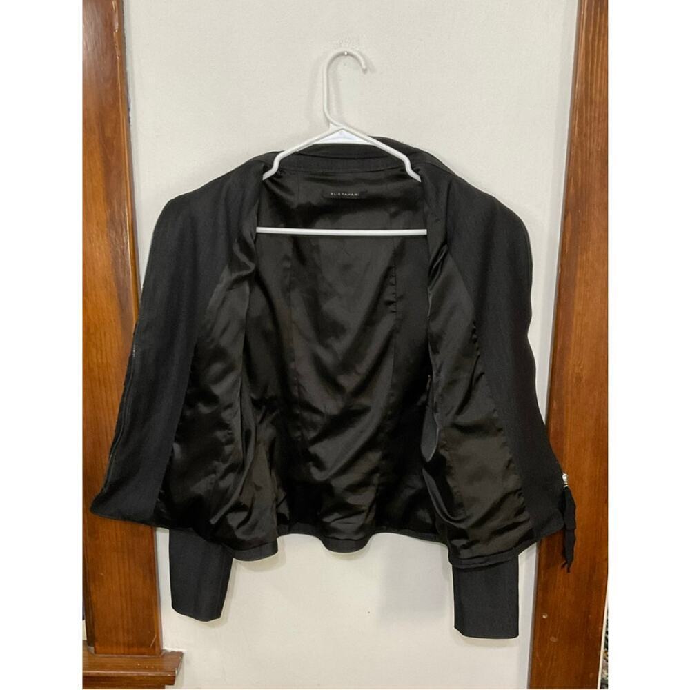 Elie Tahari Women's Jacket Charcoal Gray Full Zip Woven Ribbon Lined Sz 8 Medium - Picture 3 of 10